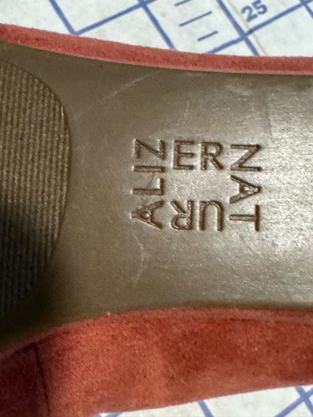 Naturalizer Rust Suede Flats with Gold-Tone Square Accent - Picture 4 of 6